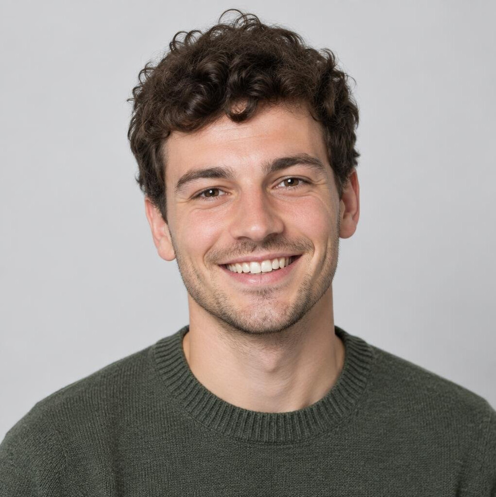 Studio portrait of a young man smiling